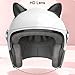 Cool Girl Pink Cat Ear Electric Motorcycle Half Face Helmet - Retro 3/4 Open Face Women's All Season Men's Scooter Moped ATV Street Jet Helmet, DOT Approved Quick Release