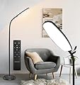 LED Floor Lamp, Floor Lamp, Reading Lamp, Remote and Touch Control, 2700K-6500K Gooseneck Dimmable Standing Tall Lamp, 1H Timer, Eyelash Lamp, Task Lighting for Bedroom Office Living Room Study
