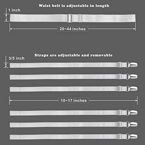 Gargala Garter Belt For Women Simplicity Sexy Socks Suspender For Stockings With 6 Metal Clips (White 6-Strap With Suspender Clips) #TOP4