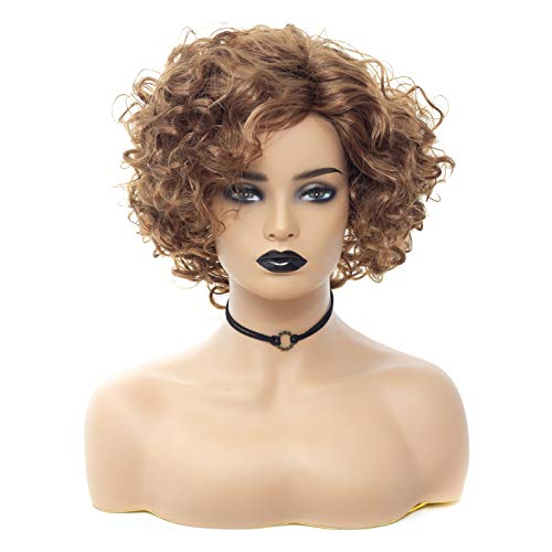 ATOZWIG Fashion Mix Blonde Short Curly Heat Resistant Wavy Women Lady Hair Full Wig Wigs