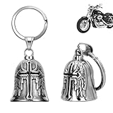 XNZMYN 2 Piezas Llavero Moto Campana Guardiana | Personalizado | Anillo Colgante | Motocicletas, Coches | Amuleto de Protección y Buena Suerte (Negro)