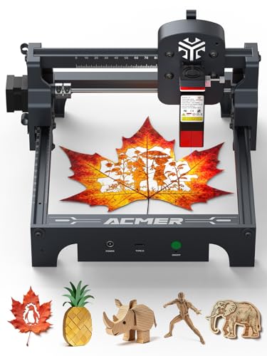 Image of ACMER S1 Laser Engraver,2500mW Engraving Machine for Beginners, 130x130mm Working Area, 0.04mm Precision, Laser Cutter for Wood, Acrylic, Leather, DIY Craft Projects