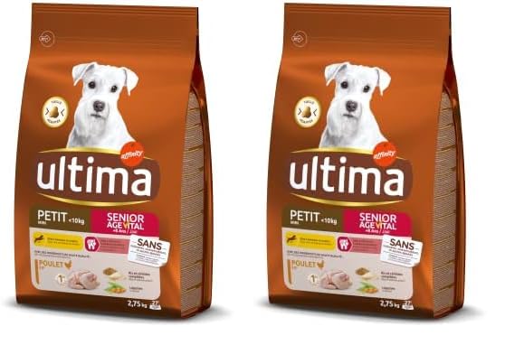 Ultima Croquettes Petit Chien Senior Agevital +8ans - 2,75 kg (Lot de 2)