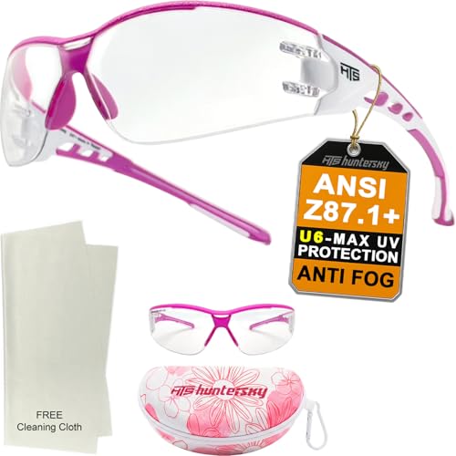 Image of HTS HUNTERSKY Super Flexible Lightweight Anti Fog Wrap-Around U6 Clear Shooting Safety Glasses with ANSI Z87.1 Scratch Resist