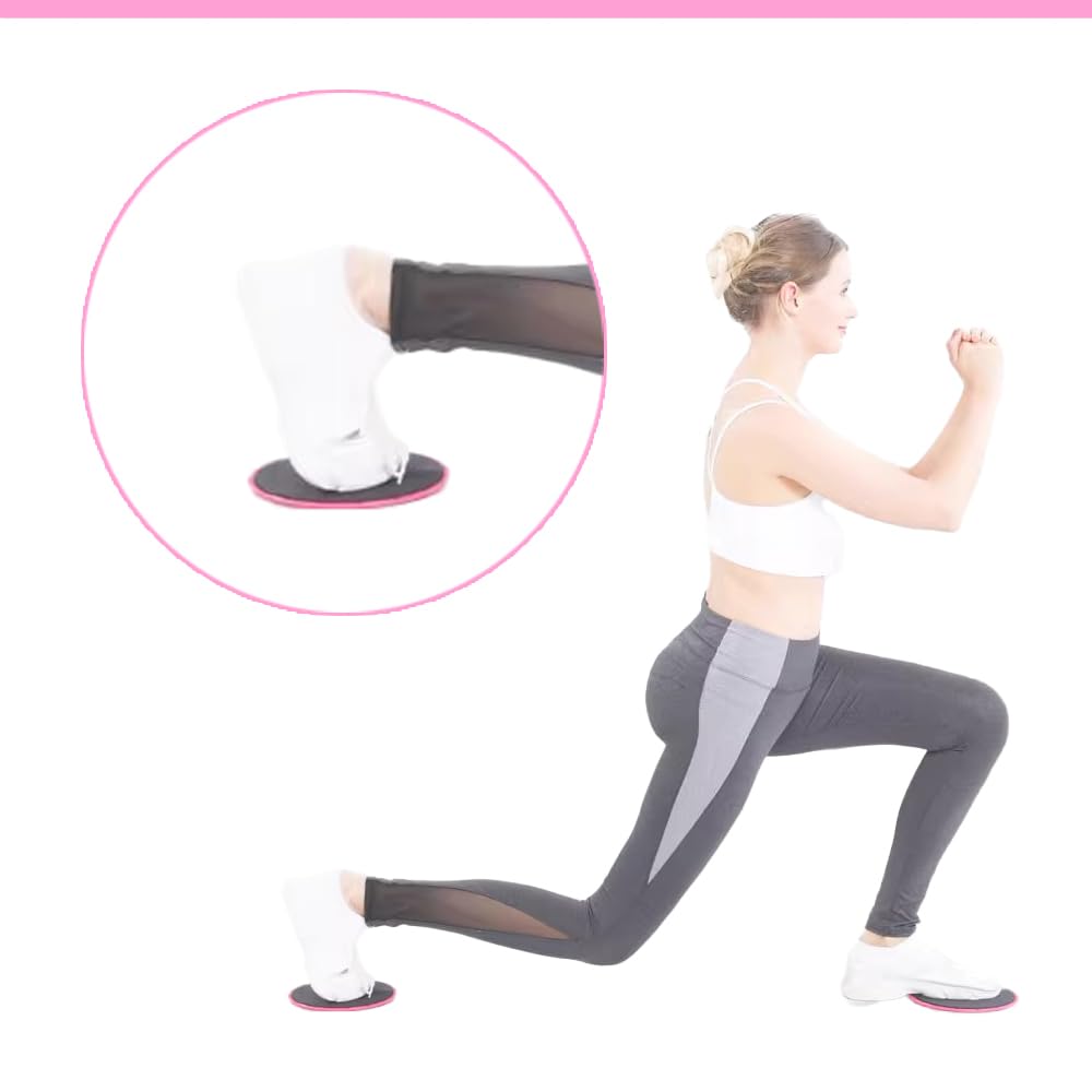 Slider Fitness Dischi,Dischi di Scorrimento Doppio Lato Attrezzi Pilates per Casa Disco Rotante Fitness per Allenamento Addominali,Yoga,Pilates,Palestra e Casa,per Tutte Le Superfici Esercizio(Rosa)