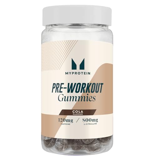Myprotein Pre-Workout Gummies – Cola Flavour – Energy-Boosting Caffeine Gummies with L-Citrulline, Taurine, and B Vitamins – Fast-Acting & Convenient Pre-Workout Supplement