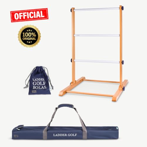 Ubergames Neu 2024 verbessert Leitergolf Spiel. Profi Set, echten Golfbällen, Massivholz, Stark & Stabil (Schwarz/Weiß)