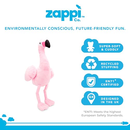 Zappi Co Weich gefülltes Kuscheltier für Kinder Flamingo Plüschtier (64 cm Höhe) Safari-Tiere Kollektion Plüschteddy Neugeborenes erstes Kind