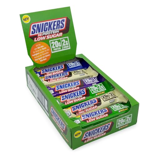 Protein Bar Eiweiß Riegel Mix Box 12 Riegel + GAMER SUPPS Traubenzucker (Snicker Low Sugar Mix 12 Stück (1er Pack))