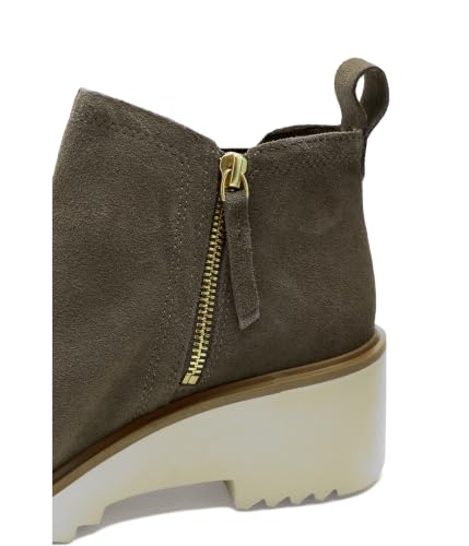 Image of TOMS Women's Maude Wedge Boot, Leather Upper, OrthoLite Insole, Side Zip, Lightweight