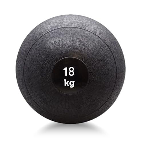 TnP No-Bounce Slam Medicine Ball for Boxing, Fitness Training, Functional Strength Training, Home Gym, Fitness Exercise, Weight Lifting, Fat Loss, Ripped, Calisthenics, Workout, Cardio (Black, 18kg)
