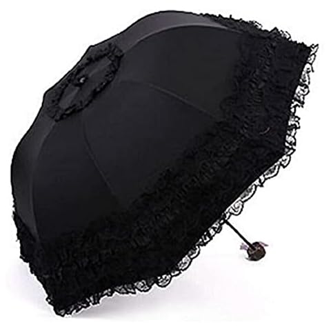 Milcraft Travel Umbrella Folding UV Resistance Princess Lace Parasol Umbrella Sun Umbrella for Women Girls Cover