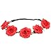 Produktbild Westeng Damen Rose Blumenstirnband Haarband Kunststoff Haarschmuck Elastische Seil - Rot