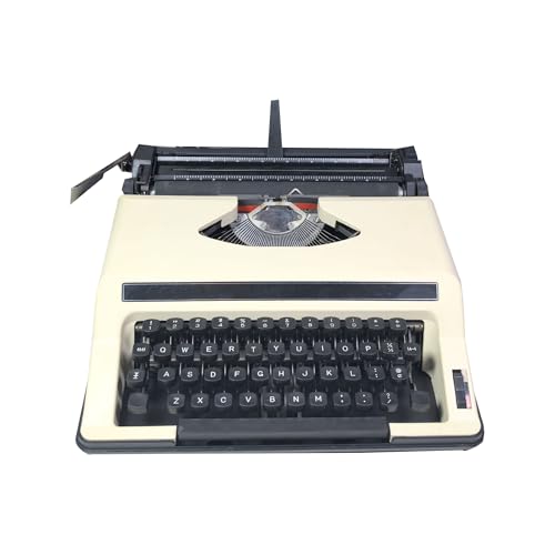 Manual Typewriter,Traditional Portable Manual Typewriter for Notes Or Letters Or Creative Writing, Writers Literary Gift White