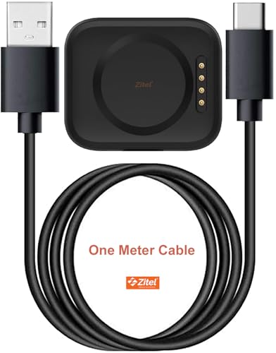Image of Zitel Charger Compatible with OnePlus Watch 3 /2 / 2R - Magnetic Charger Dock USB Cable (Black)