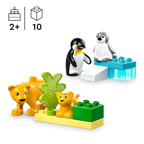 Image of LEGO DUPLO Town Wild Animal Families: Penguins & Lions Imagination Toy 10442 Building Blocks Toys for 2+ Gift for Boys and Girls