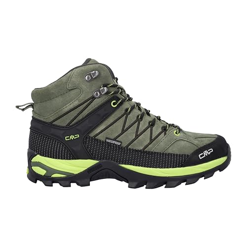 CMP Rigel Mid Trekking Shoes WP, Zapatos de Trekking Hombre, Kaki Acido, 44 EU