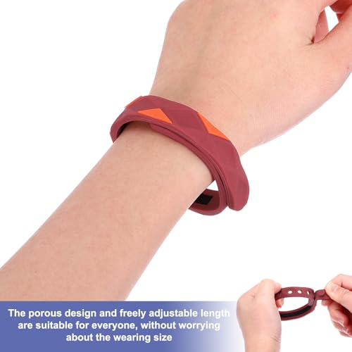 Image of MECCANIXITY Anti Static Bracelet, 0.5 inchX9 inch Adjustable Anti Static Wristband Silicone Balance Energy Sport Bracelets for Eliminate Static, Red 2Pack
