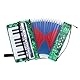 QUARKZMAN Accordion, 17 Tasten 8 Bassknopf Akkordeon Mini Musikinstrument Leicht für Erwachsene Anfänger Bildung, Grün
