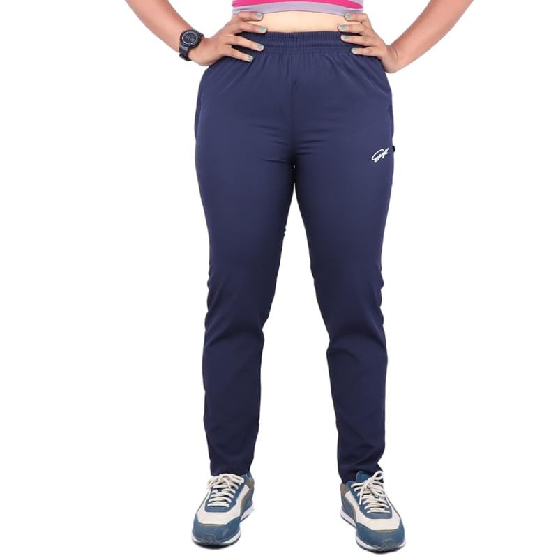 Image of Go-Fit Women Zip Pocket Synthetic Dry-Fit Gym Casual Lower Joggers Trackpant Sports Pant | Multicolors