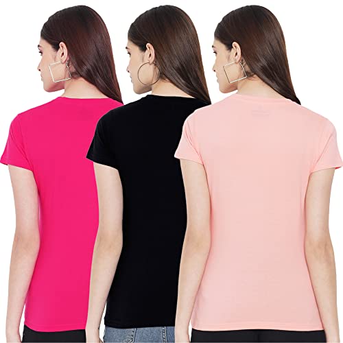 Image of Preneum Women's Cotton Regular Fit Graphic Stylish Printed Short Sleeves Casual T-Shirt |Trend & Styles