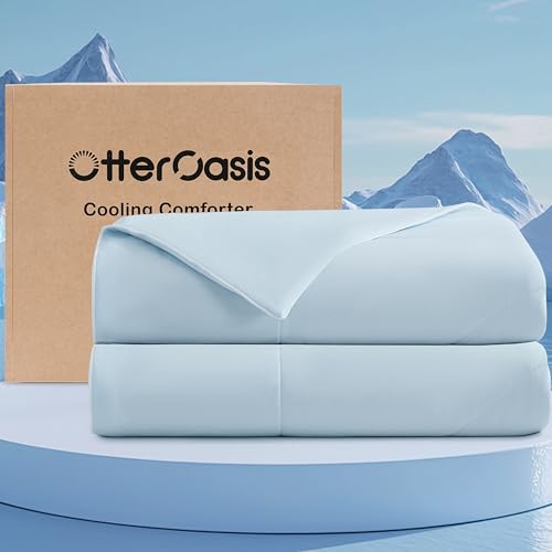 OtterOasis Cooling Comforter Queen Size for Hot Sleepers, 90'x90' Summer Cooling Blanket for Night...