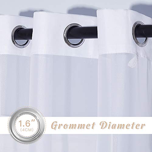 Image of NICETOWN White Sheer Curtains for Bedroom Windows 84 inch Length with Width 37 inch Per Panel, Grommet Casual Voile Sheer with Light Filter Window Treatments for Nursery /Apartment /Living Room, Set of 2