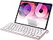 OMOTON Ultra-Slim Bluetooth Keyboard with Sliding Stand,Compatible with 2018 iPad Pro 11/12.9, iPad 10.5/10.2, New iPad 9.7 Inch, iPad Air, iPad Mini, iPhone and Other Bluetooth Device, Rose Gold
