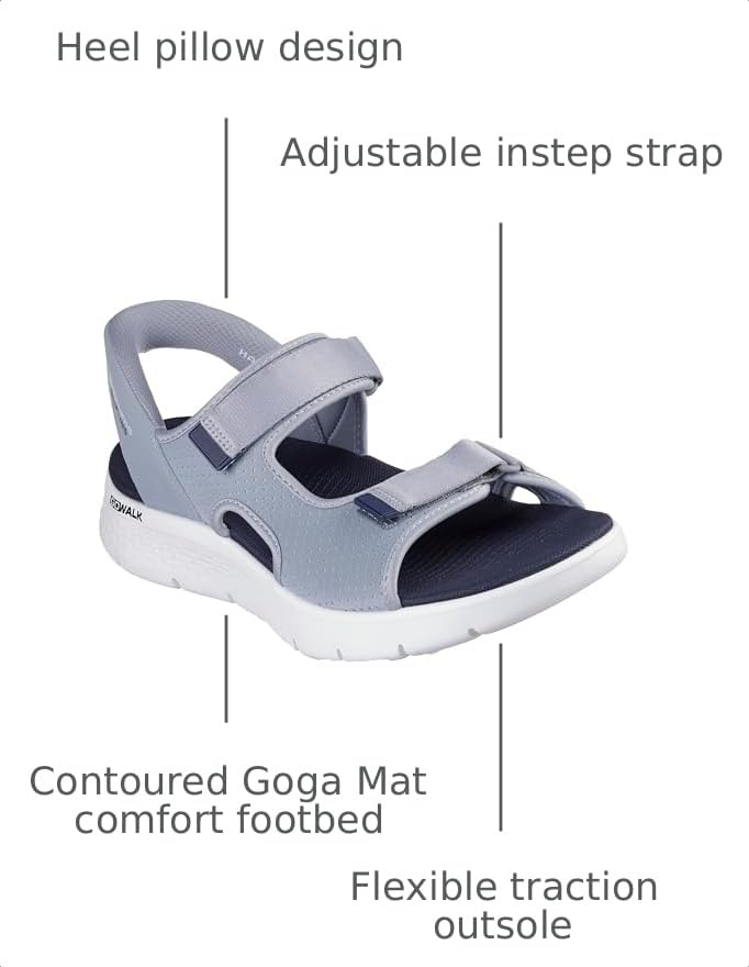 Image of Skechers Men's Slip-Ins: Go Walk Flex Easy Entry Sandal | Hands Free Slip-Ins, Contoured Goga Mat Footbed, Ultra Go Cushioning, Machine Washable