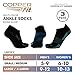 Copper Fit Unisex No Show Sport Socks, Black, Large-X-Large, 3 Pair