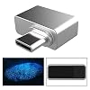 Mini USB Fingerprint Reader for Windows 7/10/11, Biometric Login Device, Type-C Fingerprint Scanner, Zinc Alloy PC, Silver, TR U9 Model