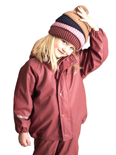 Image of CeLaVi European Kids Rain, Mud and Snow Suit for Boys Girls with Detachable Hood, Waterproof 2 Pcs Rain Set or Onepiece