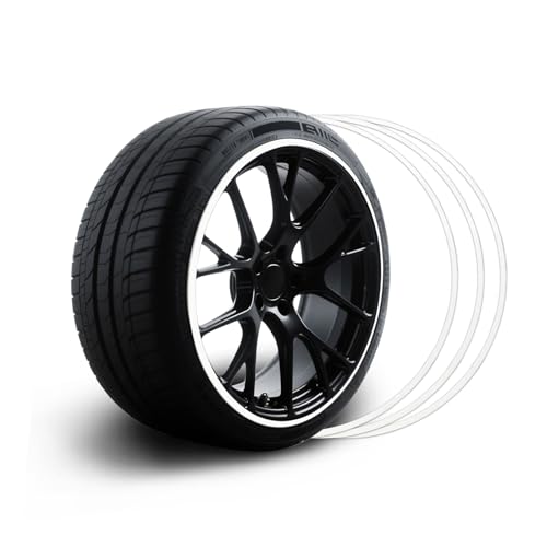 Rim Protector for Car Wheels - Set of 4 Automotive Alloy Wheel Rim Edge Protectors - Suitable for All Vehicles Including Tesla Model Y Rim Protector - Durable Wheel Hub Accessories(White 21Inch)
