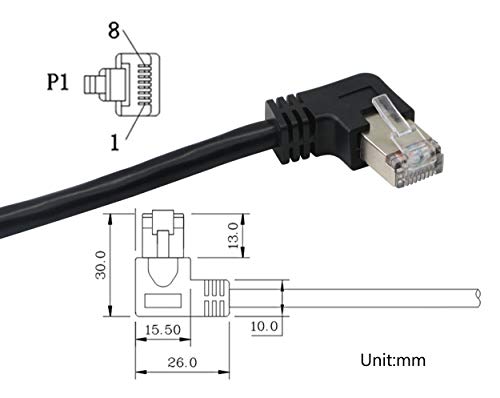 Cable Adaptador RJ45 Ethernet 90° Derecho Macho a Hembra Cat6 miniatura 2