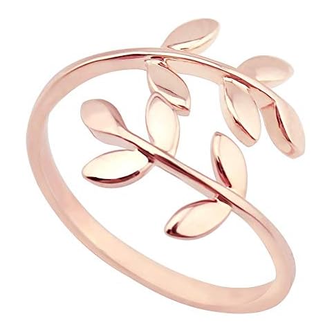 ELBLUVF Adjustable Rose Gold Leaf Ring Cover