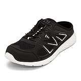  LEKANN No.314 Damen Herren Sabot Pantoletten Slipper Sneaker Clogs  Leicht Atmungsaktiv  Schwarz/Weiß Gr. 38 EU