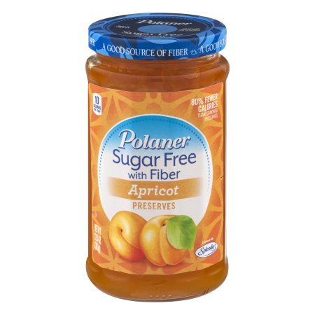 Polaner Apricot Preserves Sugar Free with Fiber, 13.5 Oz., (Pack of 3)