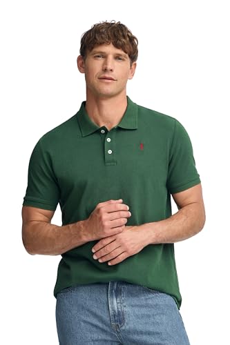 Polo Club - Polo Manga Corta Hombre | Algodón Piqué Suave | Logo Bordado Rigby Go | Estilo Atemporal | Polo Verano | Polo de Marca, Verde Botella, XXL, Algodón