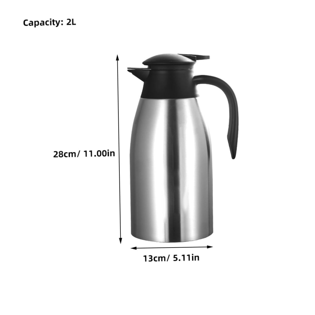 ABOOFAN Double-wall Insulated Carafe Vacuum Coffee 64oz for Hot Cold Beverages for Camping Office Home