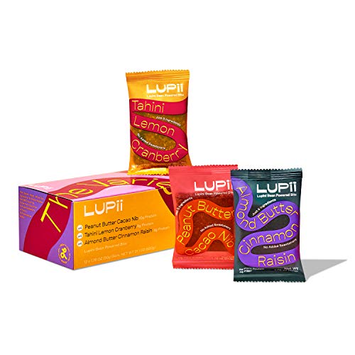 Lupii - Lupini Bean Protein Bars - Healthy, Gluten-Free, Whole-Food, Vegan, Variety Pack