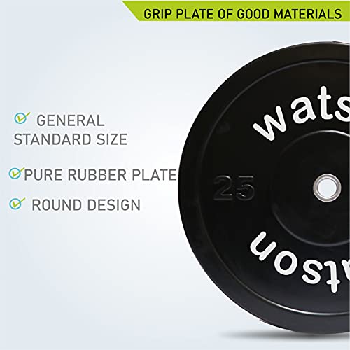 Image of WATSON Dumbbell Plates, 50Kg(25Kgx2) 28mm Bumper Weight Plates With 2 Inch Metal Insert, Strength Training Barbell Weights for Home Gym Workouts