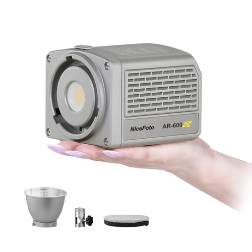 Rankomu NiceFoto AR-600C Tragbare RGB-Videoleuchte, 50W LED-Fülllicht, 2700K-6500K, 18 Lichteffekte, APP-Steuerung, Reflektor für Indoor Outdoor Live Streaming, Portraitfotografie