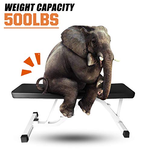 Weight Bench Adjustable, UMIKOOL Workout Bench for Multi-Purpose Weight Training and Ab Exercises Full Body Workout Home Gym(450Lbs Capacity)