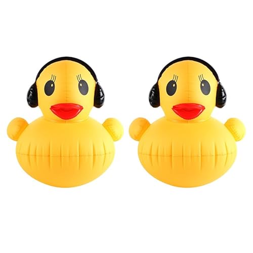 topool Lanterne Solaire Gonflable Canard pour Piscine, Bassin et Jardin, Lampe LED Flottante IP68, Éclairage Solaire Automatique Décoratif (1, Yellow)