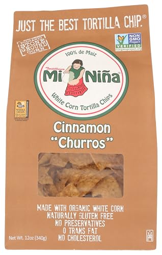 Tortilleria Mi Nina, Chip Tortilla Churro Cinnamon Sugar, 12 Ounce