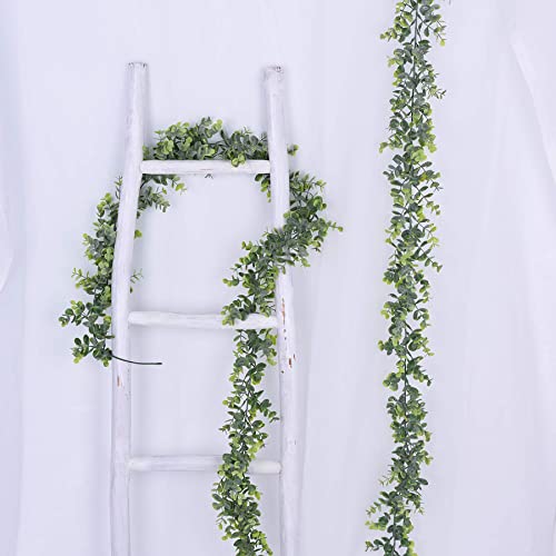Dearhouse Faux Eucalyptus Garland Plant, 2 Pack Artificial Vines Hanging Eucalyptus Leaves Greenery Garland For Wedding Backdrop Arch Wall Decor, 6 Feet/Pcs Uv Protected Indoor Outdoor #TOP5