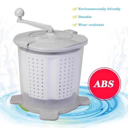 QYLTTDM 2 In 1 Hand Cranked Clothes Washer, Manual Clothes Washer and Spin Dryer with Removable Handle and Dehydration Basket for Camping, Home, RV, Apartments, Dorms - Image 5