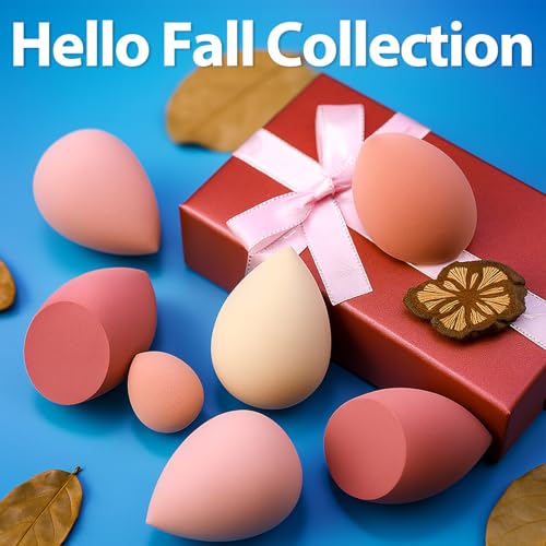 Makeup Sponge Set Foonbe Blender Sponges 7 Pcs for Liquid, Cream, and Powder, Latex Free, Multi colored Beauty Sponges with 1 Mini Sponge, Vegan & Cruelty-Free - Image 3