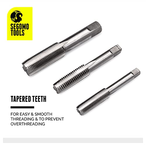 Segomo Tools 110 Piece Hardened Alloy Steel Metric Tap And Die Threading Tool Set With Storage Case | Metric Tap and Die Set | Rethreading Kit | Tap Set | Tap and Die Kit - TD110MM