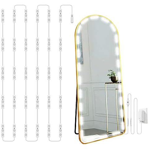 LPHUMEX Hollywood Glam Led Vanity Lights Kit, 14ft Dimmable Mirror Lights, Full Body & Bathroom Lighting, Plug in Floor Light with Power Supply (Mirror not Inlcuded) Cover